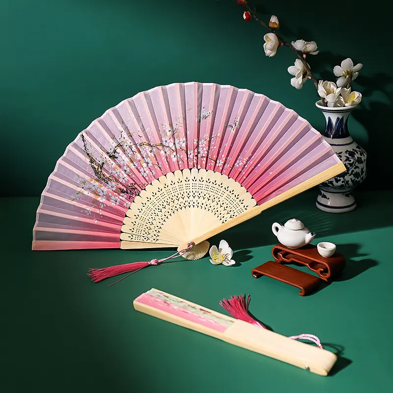 古风扇子折扇中汉服女旗袍舞蹈跳舞少儿学生夏日随身折叠小扇