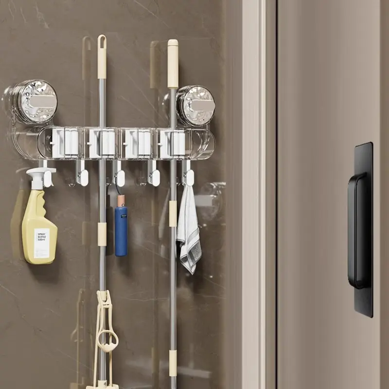 拖把壁挂盘拖把架挂钩家用置物架卫生间强力固定挂架卡扣浴室