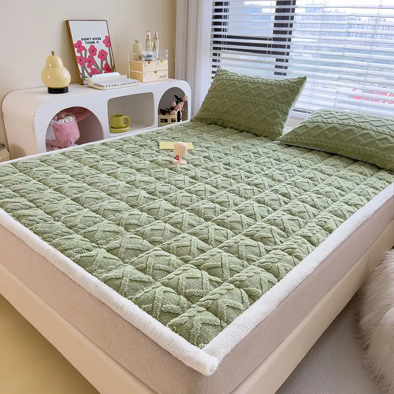 加绒加厚床护垫保暖褥子冬季牛奶绒床垫软垫厚垫单人学生宿舍床褥