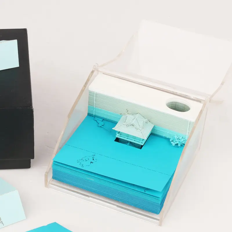 创意礼物便利贴礼品手工创意工艺品3d便签纸立体摆饰藏经阁便签本