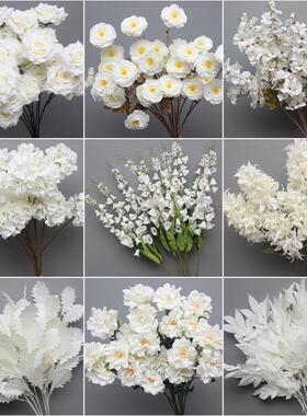 白色仿真花婚庆花材路引装饰假花婚礼堂吊顶背景插花舞台布置绢花