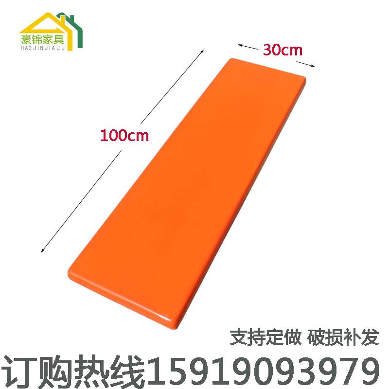 食堂连体玻璃钢餐桌椅配件长条圆形凳面 食堂桌椅圆凳方凳长凳板