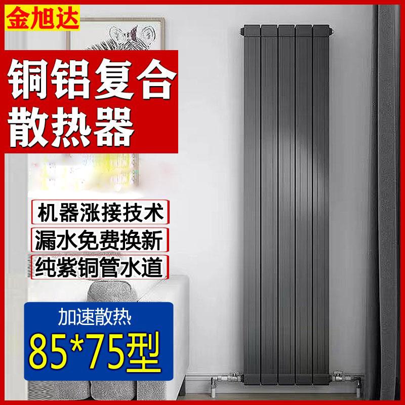 暖气片家用水暖铜铝复合壁挂炉集中供暖立式双水道天然气散热片