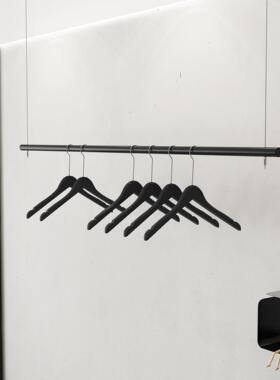服装店展示架悬挂衣架男装女装吊杆吊顶婚纱架不锈钢橱窗吊架黑色