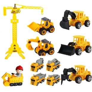 工程车套装蛋糕装饰路标挖掘机挖土机车子儿童生日摆件推土机插件