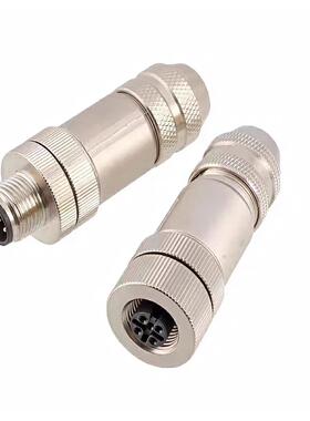 M12金属屏蔽连接器以太网连接器Propet航空插头4芯5芯8芯12芯防水