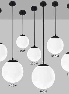 白色球形吊灯简约现代餐厅设计吧台奶茶店铺装饰单头网红圆球灯