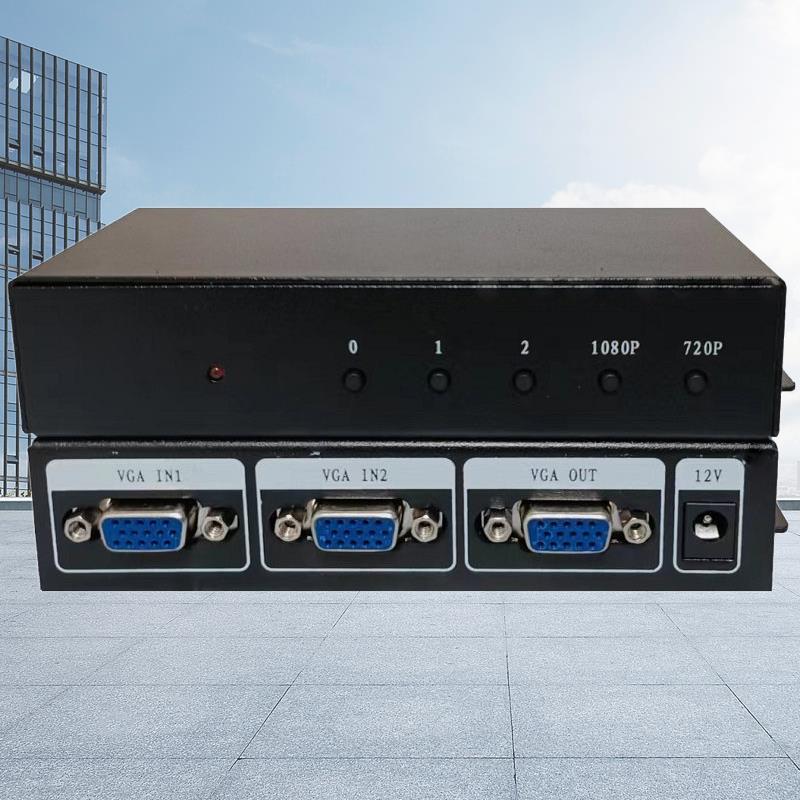 深圳市vga高清2画面分割器两路图像视频信号电脑屏幕二进一出特价