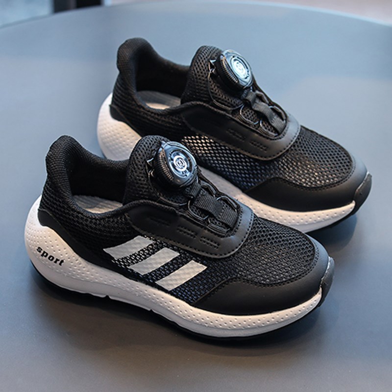 儿童网鞋2025夏季新款潮牌旋转纽扣男童轻便运动鞋女童透气跑步鞋