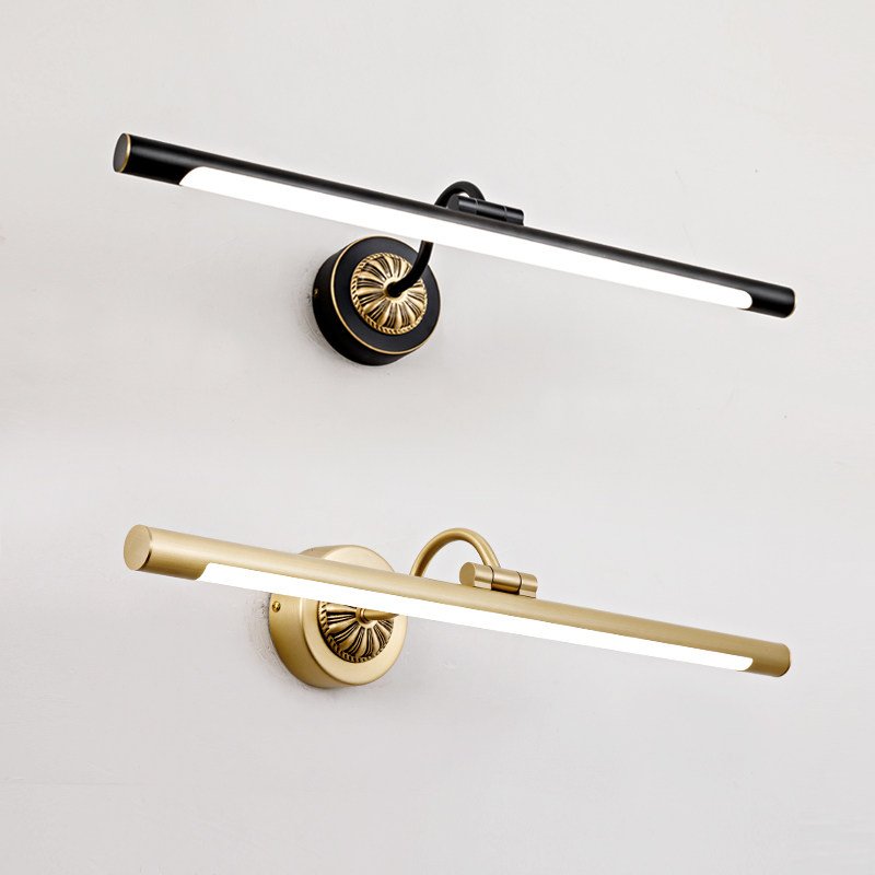 全铜镜前灯美式卫生间浴室镜柜灯LED北欧镜子灯防雾梳妆台免打孔,家装灯饰光源,镜前灯/化妆补光灯,淘宝优惠券,粉丝福利购,淘宝优惠卷