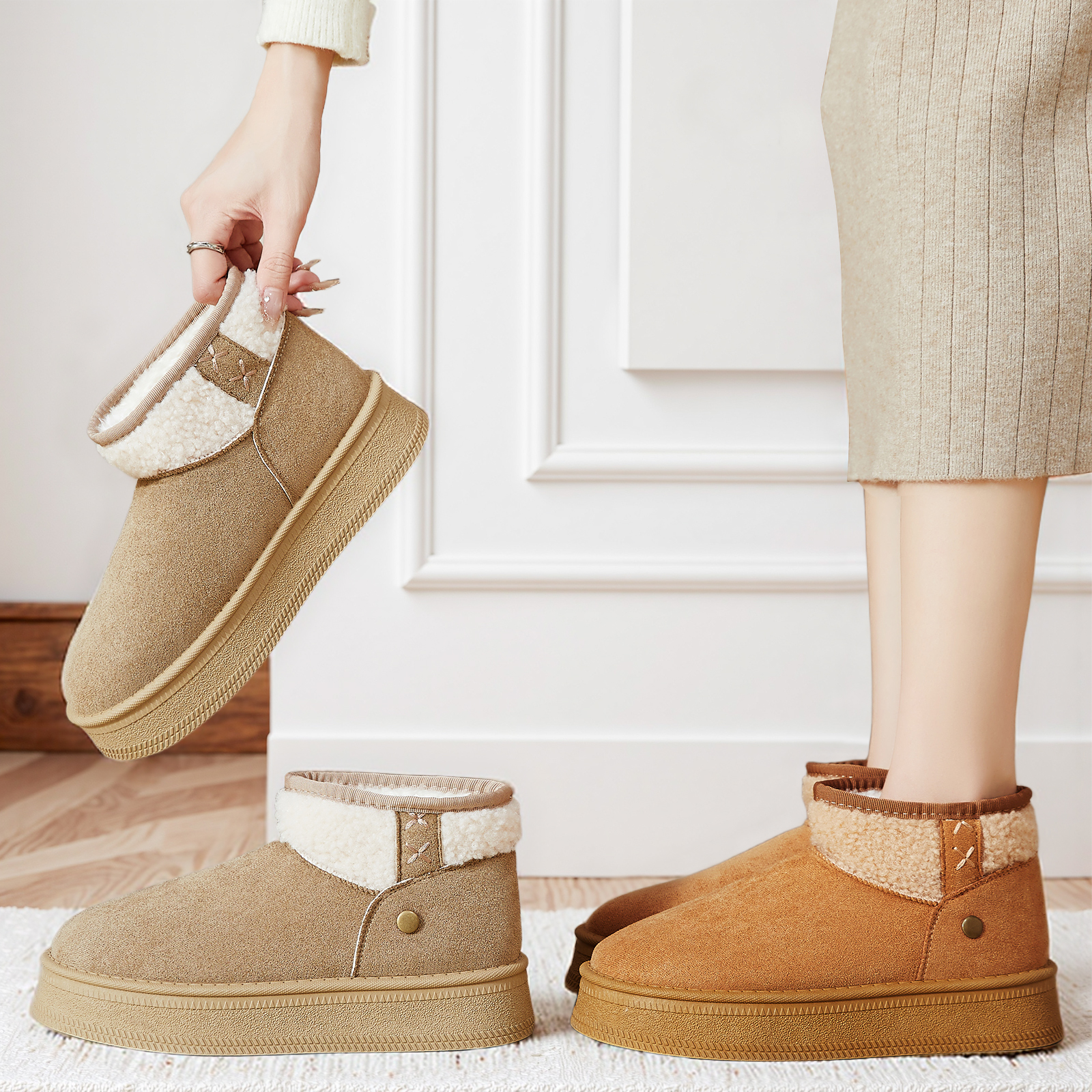 女靴加绒加厚棉靴百搭