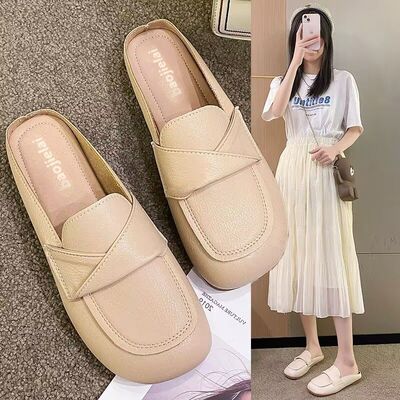 2026新款单鞋防滑软底韩版塑胶PVC懒人拖鞋时尚百搭方头软底女鞋