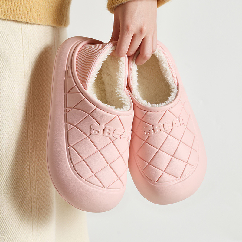 2025棉鞋室内居家卡通加绒保暖月子鞋防滑软底包跟女秋冬棉鞋EVA