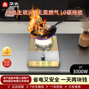华火电火灶最新款电燃灶3000W电焰灶纯电生明火大火大功率台式灶