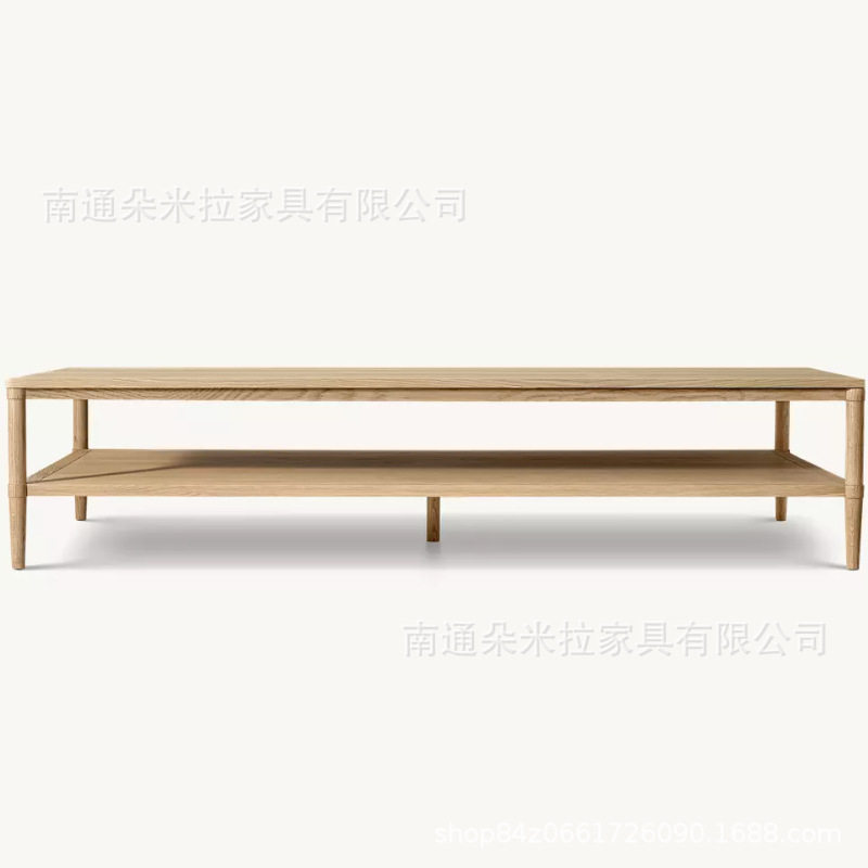 RH美式乡村高端客厅咖啡桌豪华简约原木风茶几