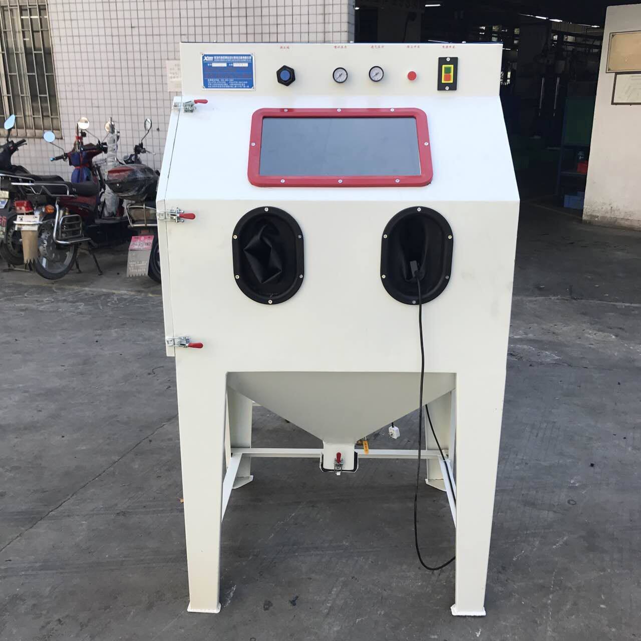 鑫百惠喷砂机小型除锈喷砂机设备前开门侧开门移动手动箱式打砂机