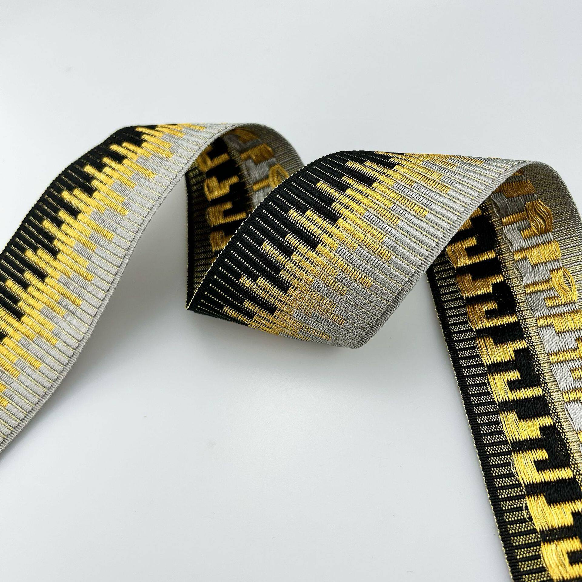 简约黑色窗帘提花花边6公分绣花带 家纺织带装饰辅料布条ribbon