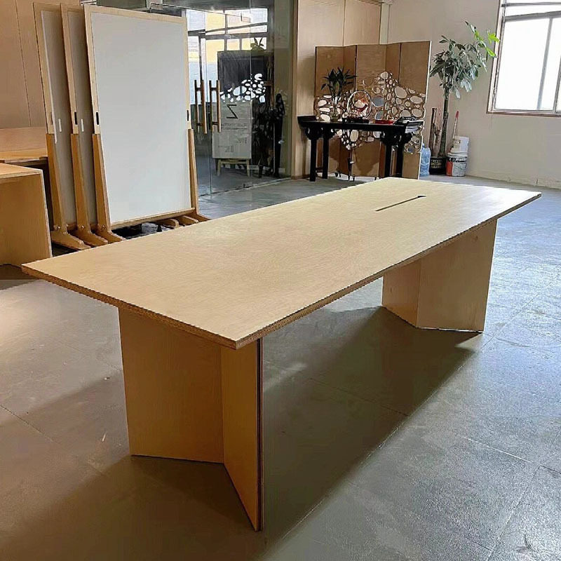 设计师长条大型工作台原木会议桌北欧实木办公桌客厅创意餐桌饭桌
