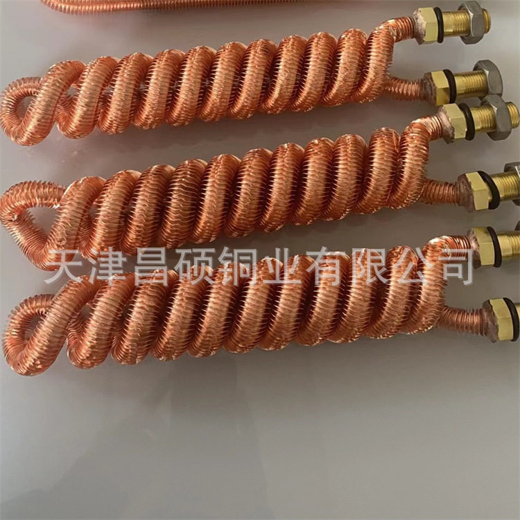 订置翅片铜管交换器紫铜管纯铜翅片散热铜管规格全按图加工