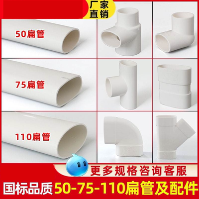 扁管 50化妆室排污移位器75三通接头110塑料配件大全63PVC排水管