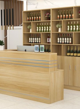 饭店收银台酒柜组合餐饮餐馆餐厅烧烤一体火锅复古酒水展示柜吧台