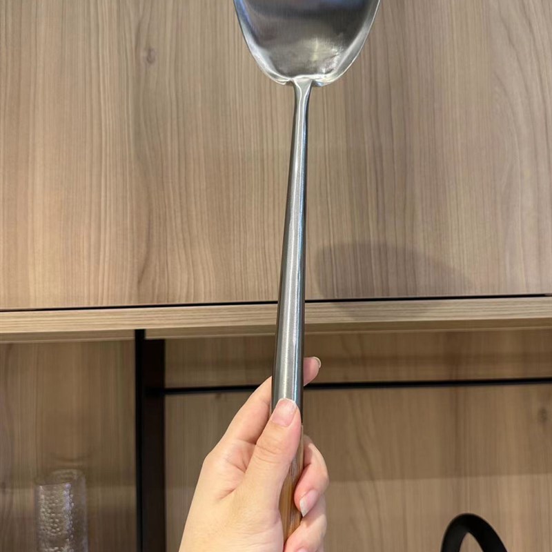 香港港式锅铲炒勺 304不锈钢家用不粘厨师专用手工一体炒菜勺套装