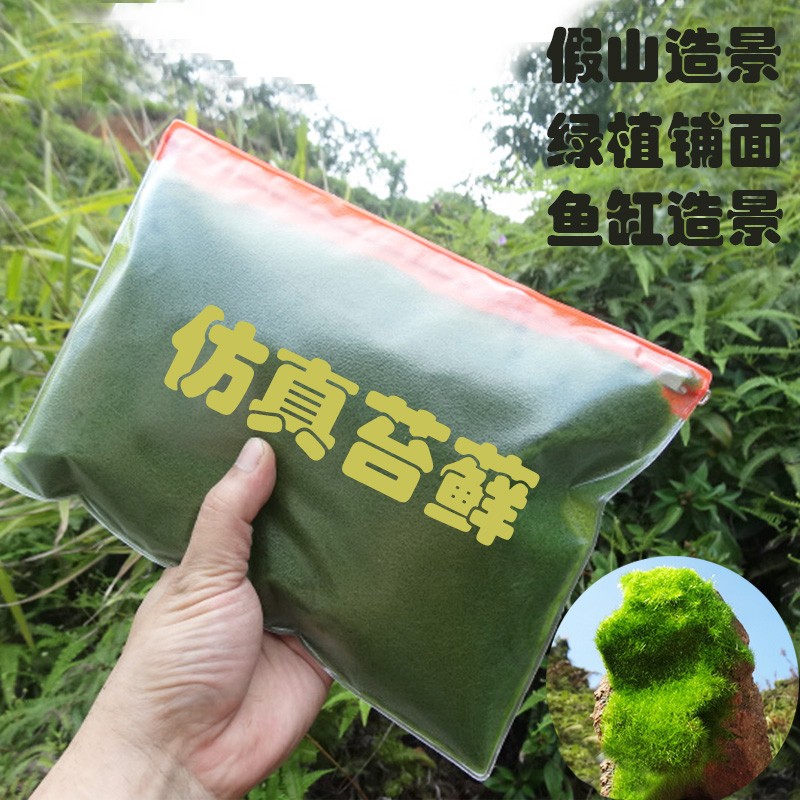 室内绿植仿真青苔苔藓q植物绿草坪假草造景假山吸水石绿草装饰鱼图片