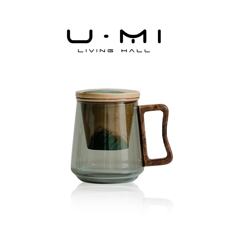 U Mi LIVING墨禾  杯具玻璃茶杯茶水分离杯陶瓷过滤泡茶杯水杯