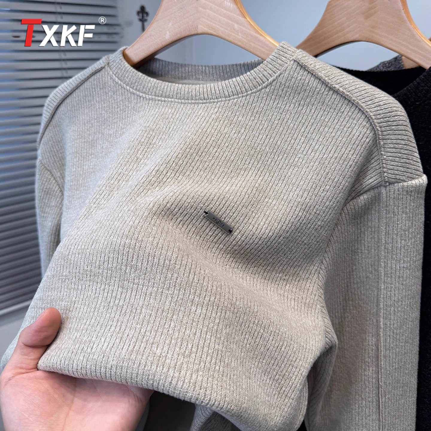 高端针织卫衣男士2025新款秋冬季加绒加厚长袖t恤内搭打底衫男款,男装,卫衣,淘宝优惠券,粉丝福利购,淘宝优惠卷