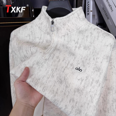 半拉链高领卫衣男士2025新款秋冬季加绒加厚一体绒内搭打底衫男款