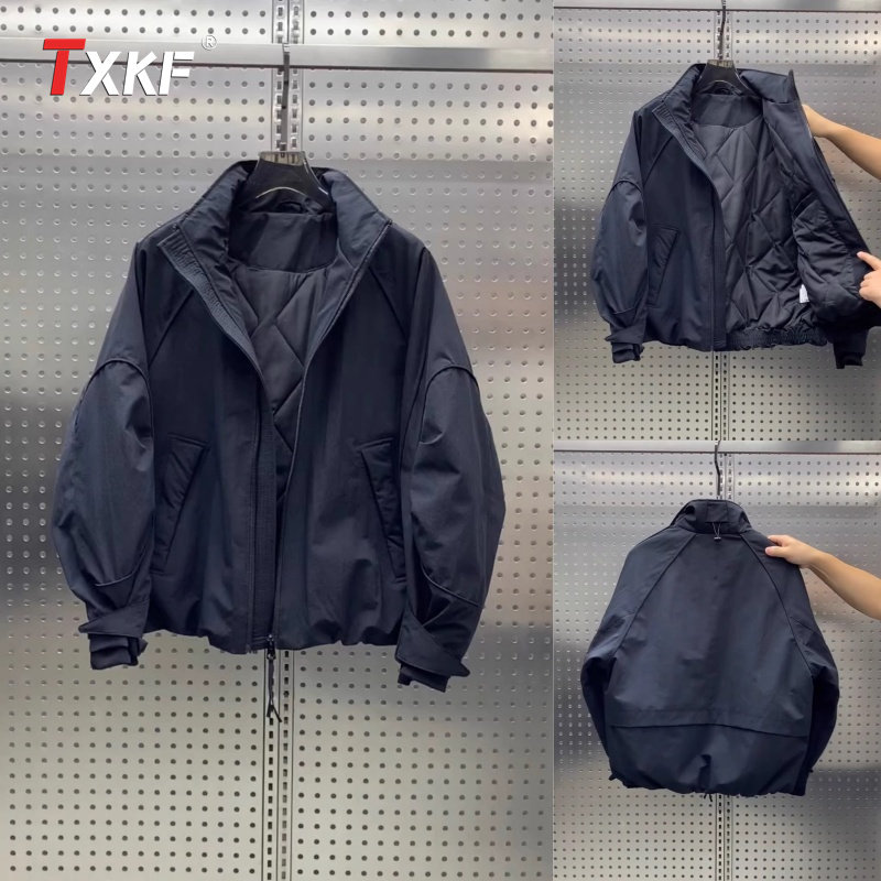 高端立领棉服冬装外套男士2025新款秋冬季高级感加厚工装夹克男款