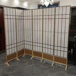 屏风隔断客厅卧室遮挡简约现代可折叠移动家用办公室实木玄关 中式