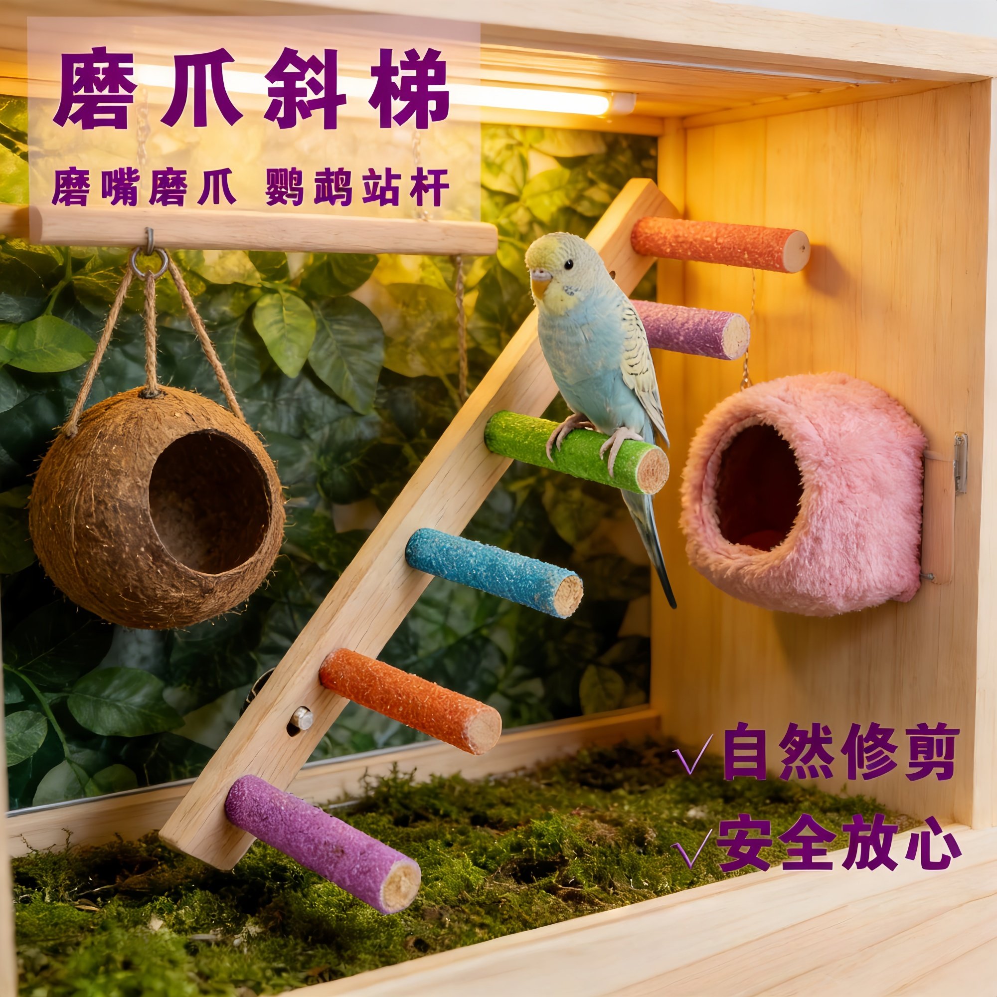 鹦鹉专用磨牙棒互动云梯木梯爬梯玩具虎皮牡丹磨爪嘴秋千配件用品,宠物/宠物食品及用品,鸟玩具,淘宝优惠券,粉丝福利购,淘宝优惠卷