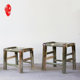 竹椅子无背椅竹凳子儿童舞蹈椅家用单人椅编织毛竹椅复古老式凳子