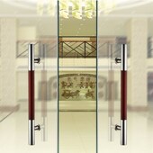 加厚不锈钢玻璃门拉手烤漆圆木纹把手木门大拉手大门把手拉手