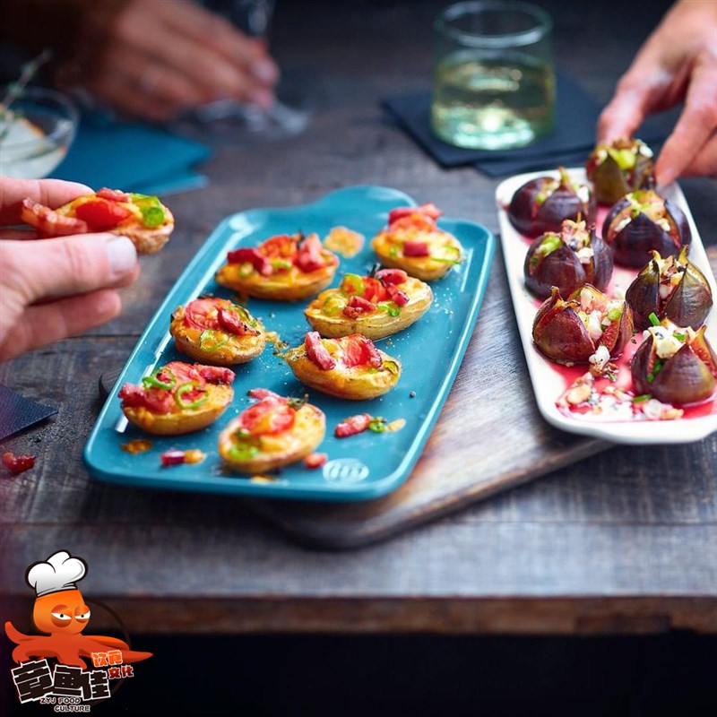 法国Emile Henry小吃平盘平碗珐琅彩陶瓷开胃前菜自助餐点心饼干