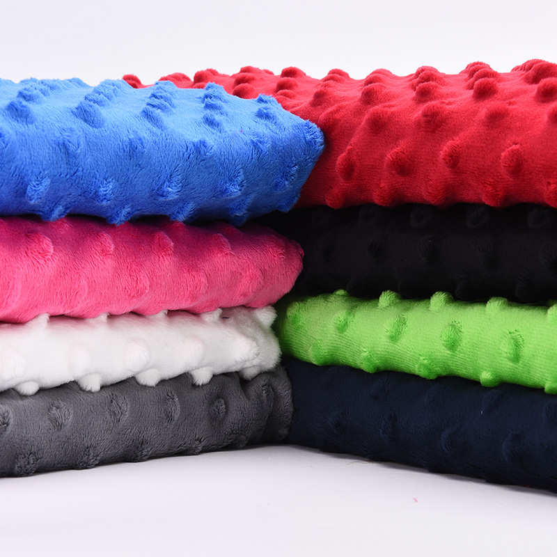 超柔压泡短毛绒布料 毛绒布豆豆毯面料冲泡布料泡泡绒毛绒面料