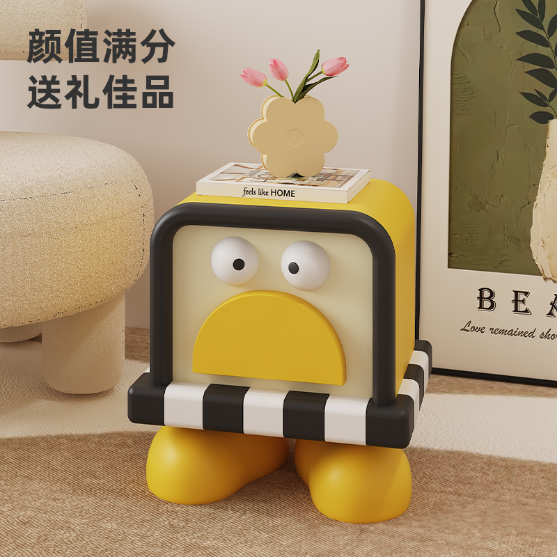 可爱鸭家用换鞋凳客厅茶几旁卡通儿童小矮凳玄关艺术小型椅子摆件