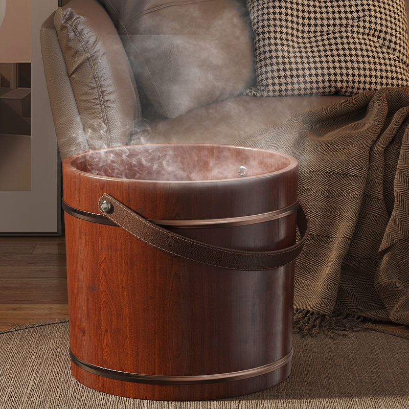 可手提30cm高泡脚木桶家用泡脚桶过小腿木质泡脚盆木盆足浴洗脚桶