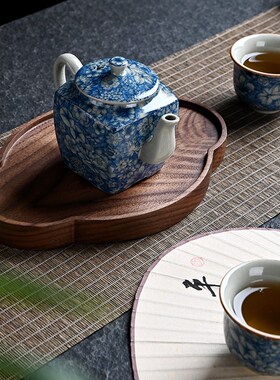 湘茗堂胡桃木小茶盘实木干泡盘小茶台家用茶托盘功夫茶具套装配件