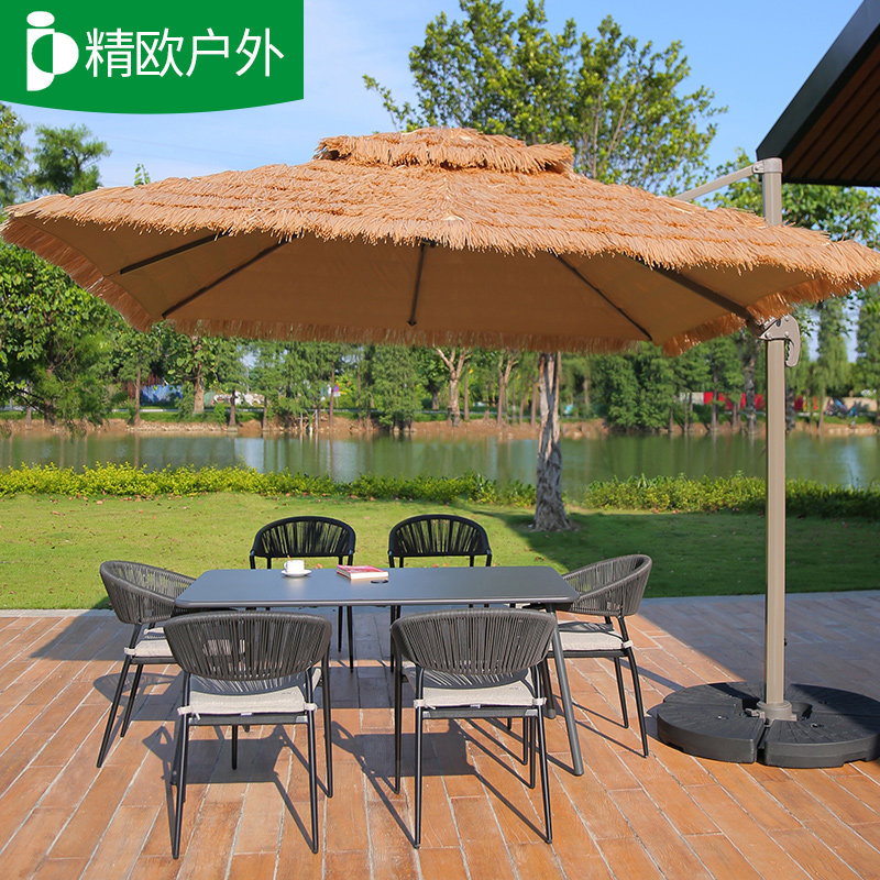 茅草伞户外遮阳伞庭院露天露营罗马伞稻草伞太阳伞网红商用咖啡厅