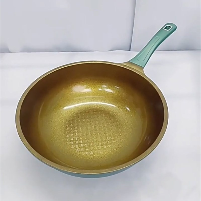 韩国进口Charming Chef叉夫黄金陶瓷涂层不粘锅炒锅加深炒勺大勺