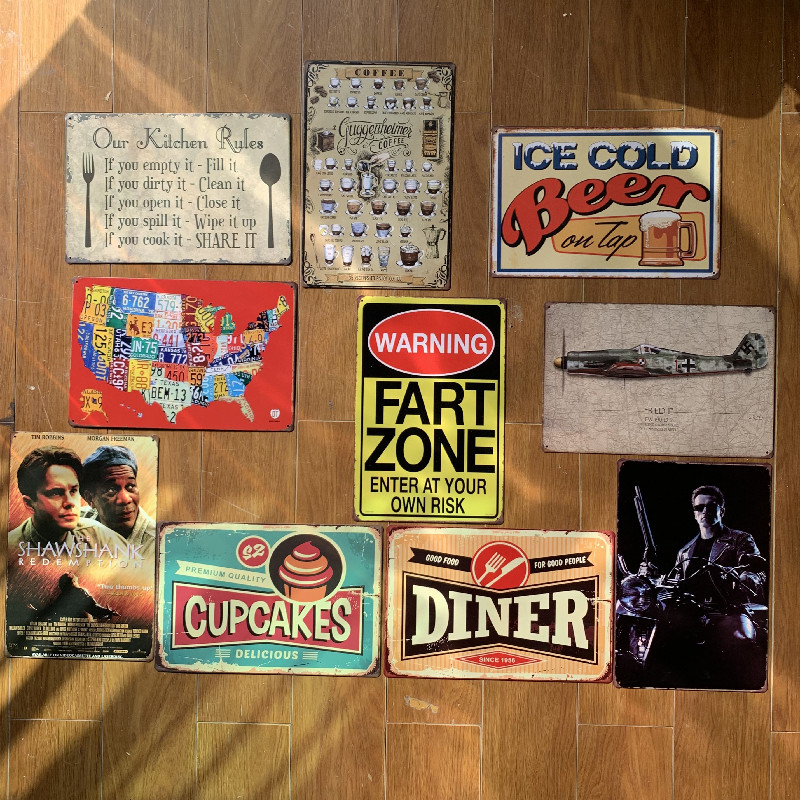 组合铁皮画墙面装饰沙发背景墙挂件欧式客厅装饰宿舍饭店挂画酒店