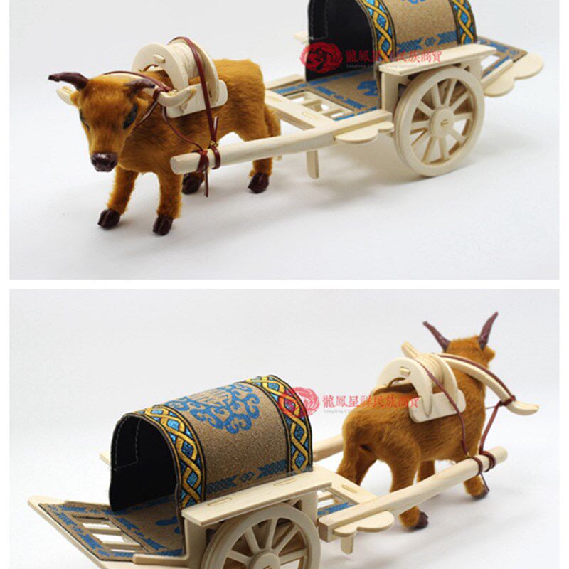 蒙古勒勒车模型草原勒勒车蒙古族特色摆件牛拉车摆设内蒙古工艺品