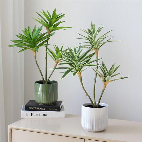 高品质3头百合竹仿真植物盆景仿真花仿真绿植假植物家居桌面摆件