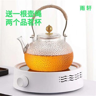 加厚大容量烧水壶锤纹耐高温玻璃泡茶壶电陶炉煮茶器家用套装 日式