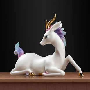 高档陶瓷七彩小灵鹿摆件客厅酒柜电视柜桌面摆放朋友送礼一鹿有你
