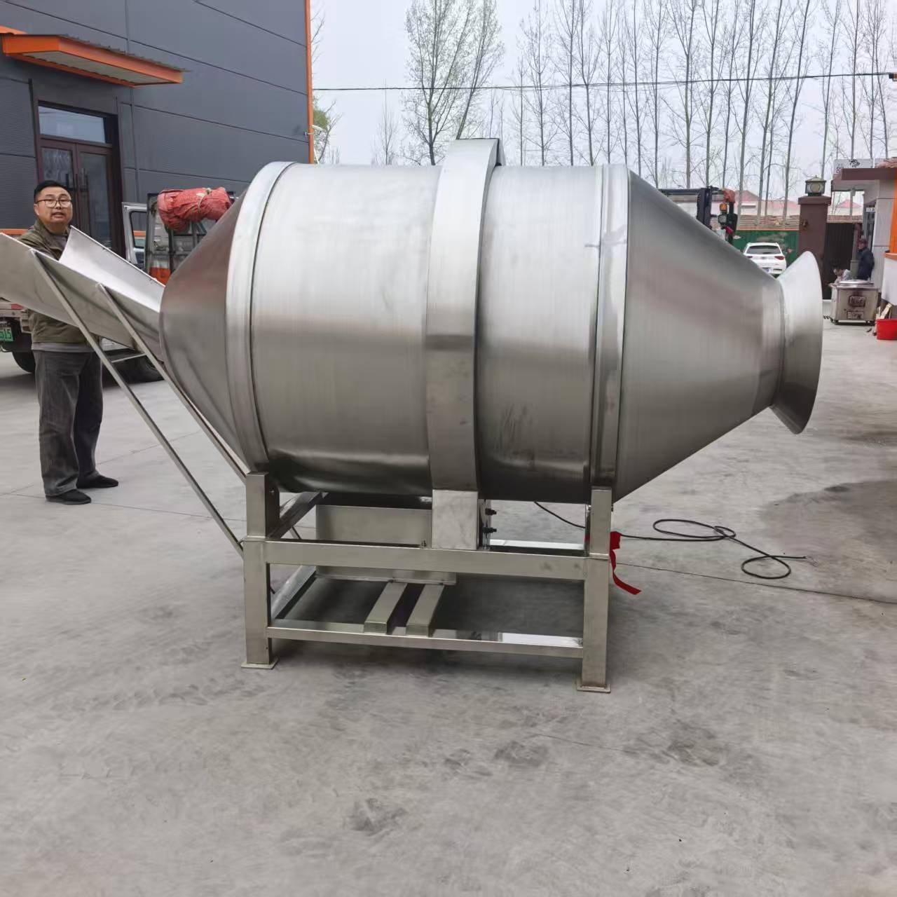 红油面筋拌料机 鸡肉干滚筒搅拌机 大型干果拌料机 义康机械