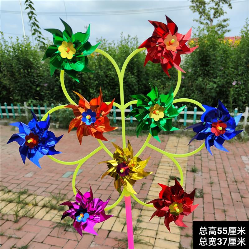 50个七彩活动礼品幼儿园塑料广场地摊热卖儿童玩具传统镭射风车