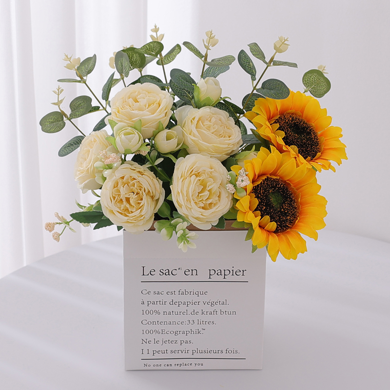 向日葵假花仿真花摆设客厅装饰绿植花艺摆件餐桌干花花束轻奢高端